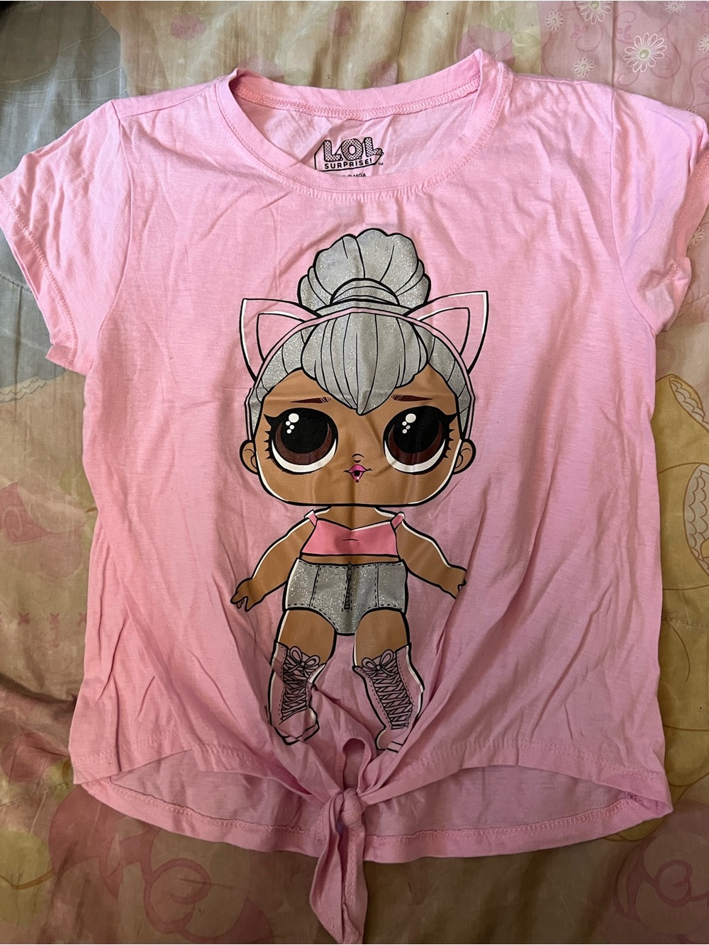 L.O.L. Surprise! Light Pink Tee with Glitter Graphic